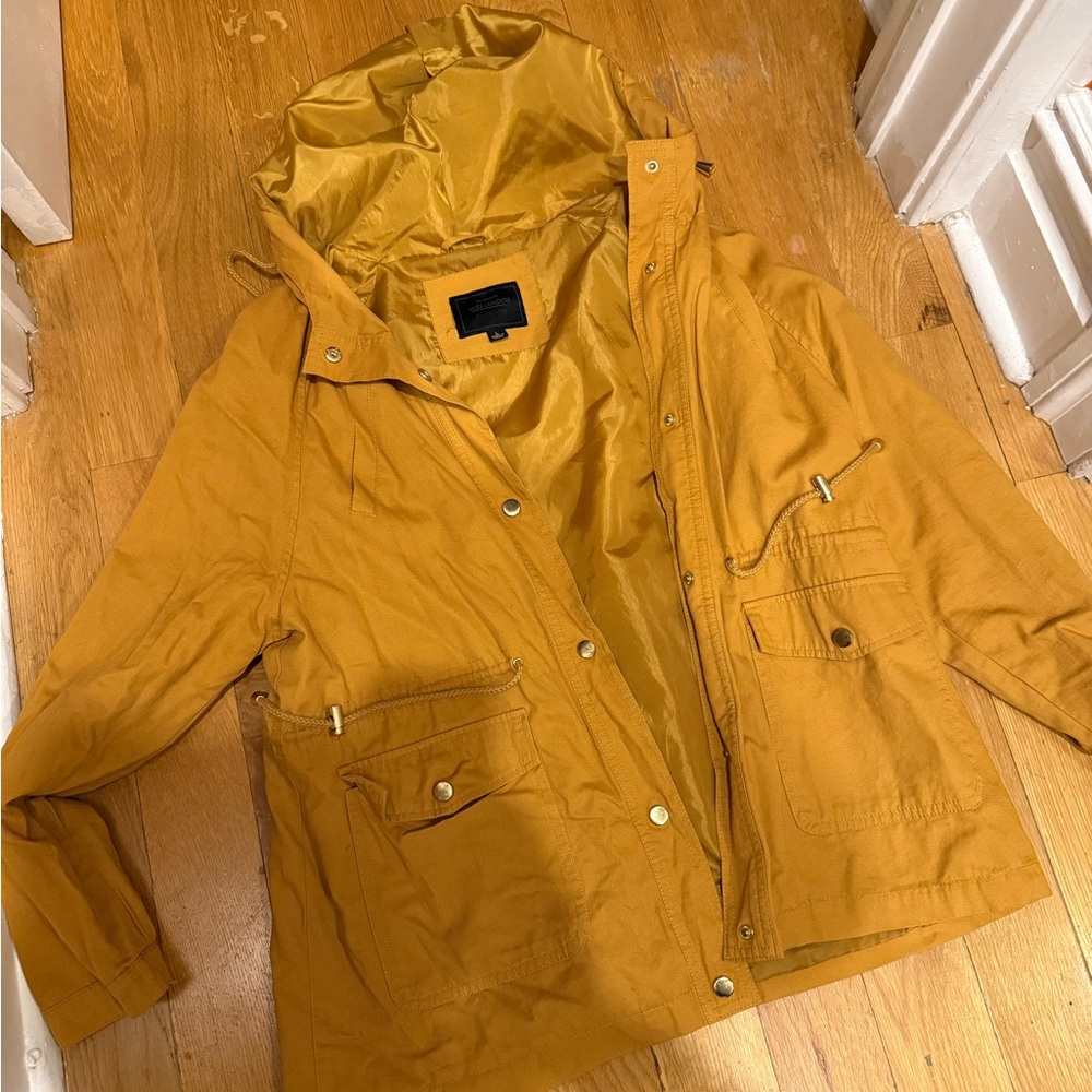 Miss London Mustard Yellow Utility Jacket - Size Large
